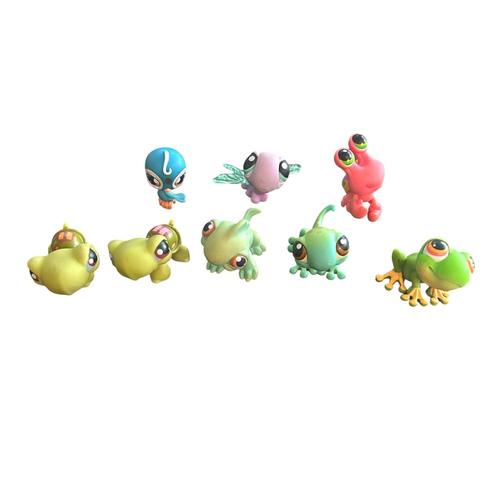 Vintage Littlest Pet Shop LPS Lot 8 Frog Turtle Gecko Bug Red Magnet G2 Exotic